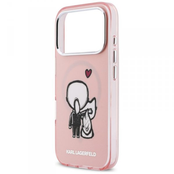 Etui Karl Lagerfeld Karl & Choupette     Back MagSafe do iPhone 17 Pro Max różowy