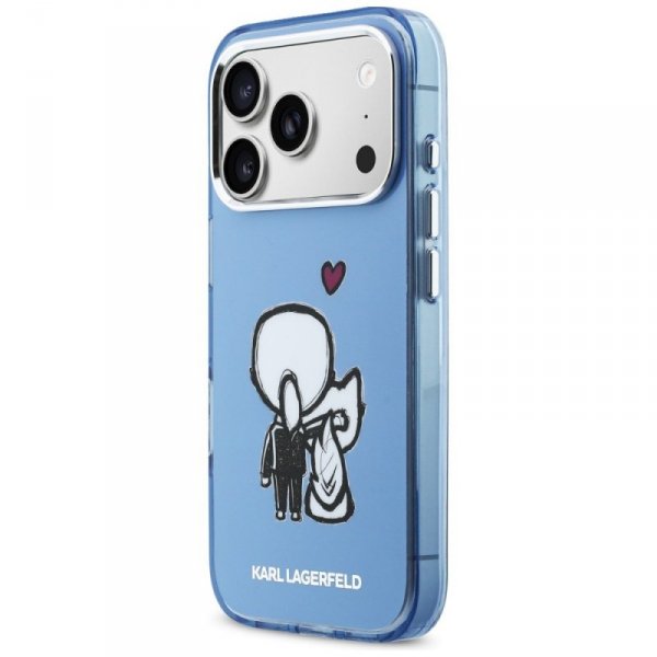 Etui Karl Lagerfeld Karl & Choupette     Back MagSafe do iPhone 17 Pro Max niebieski