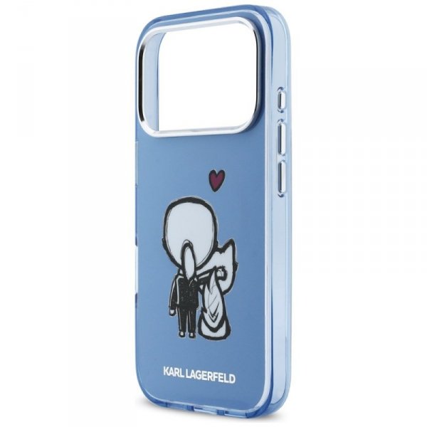 Etui Karl Lagerfeld Karl & Choupette     Back MagSafe do iPhone 17 Pro Max niebieski