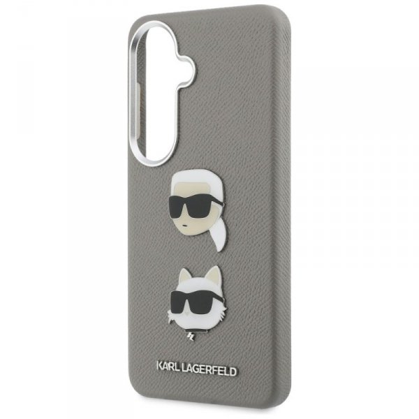 Etui Karl Lagerfeld Saffiano Double      Heads Metal do Samsung Galaxy S26 srebrny