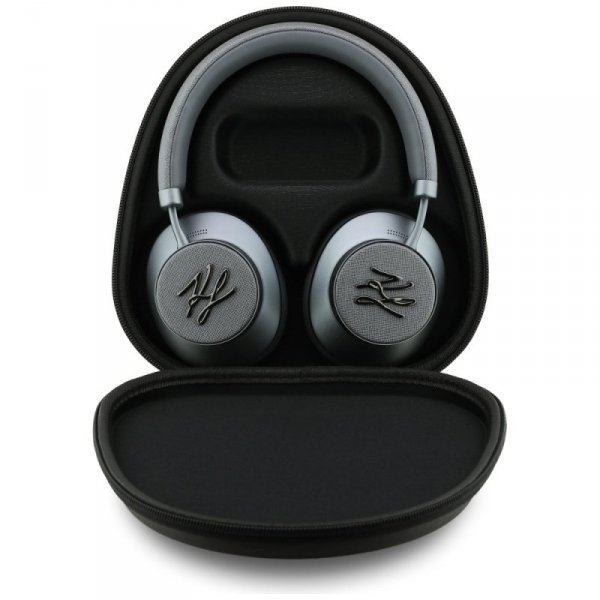 Słuchawki nauszne Karl Lagerfeld Grained Initials Bluetooth ANC szary