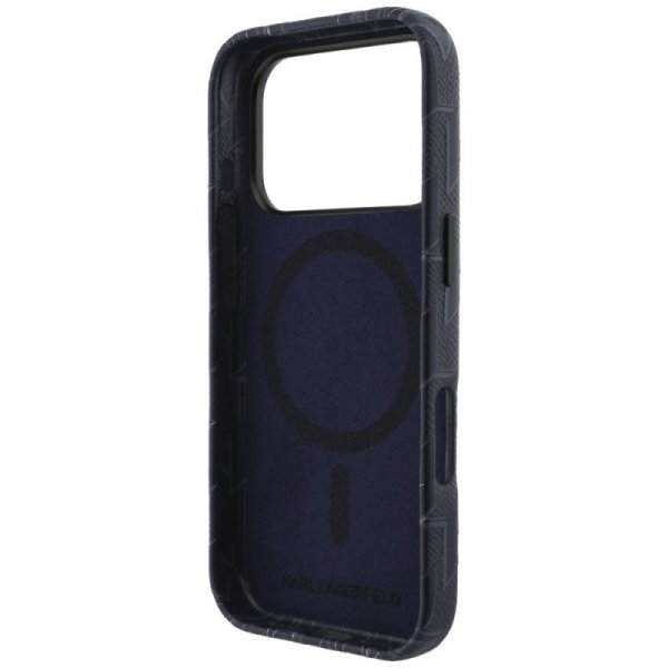 Etui Karl Lagerfeld Monogram logo        MagSafe do iPhone 17 Pro niebieski