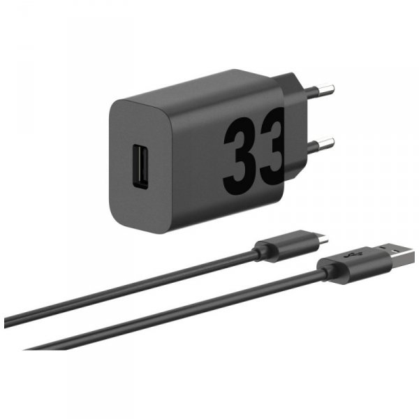 Ładowarka sieciowa Motorola TurboPower   33W USB-A z kablem USB-A do USB-C 1m czarny