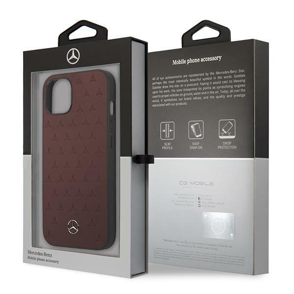 Mercedes MEHCP13SPSQRE iPhone 13 mini5,4&quot; czerwony/red hardcase Leather Stars Pattern
