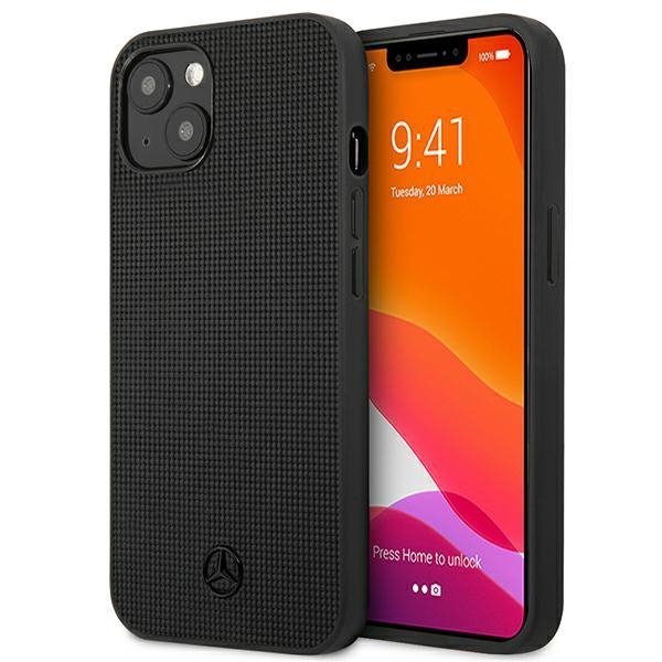 Mercedes MEHCP13MMBLBK iPhone 13 / 14/ 15 6.1&quot; czarny/black hardcase Leather Meshed Metal Logo