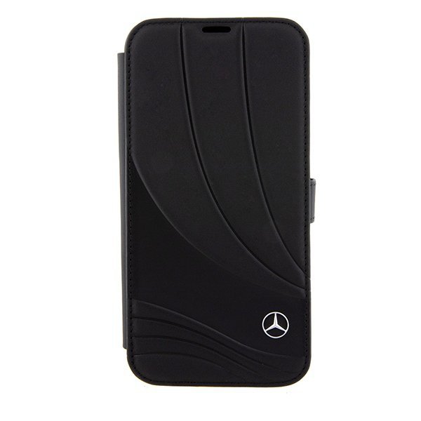 Mercedes MEBKP15L8ROLK iPhone 15 Pro 6.1&quot; czarny/black bookcase Leather Wave Patern