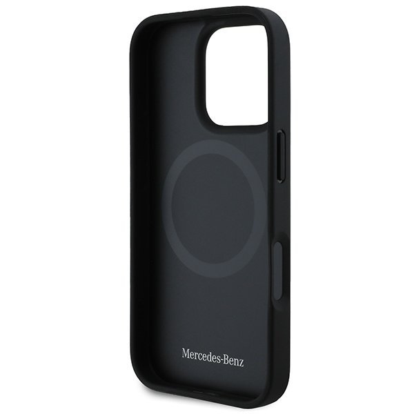 Mercedes MEHMP16X23RBARK iPhone 16 Pro Max 6.9&quot; czarny/black hardcase Textured And Plain Leather MagSafe