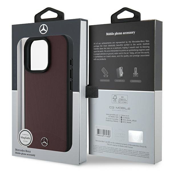 Mercedes MEHMP16L23RBARR iPhone16 Pro 6.3&quot; czerwony/red hardcase Textured And Plain Leather MagSafe