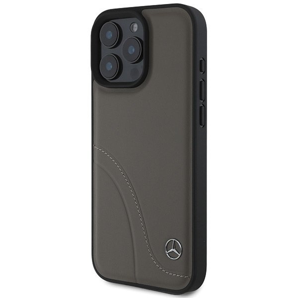 Mercedes MEHCP16X23RBCSB iPhone 16 ProMax 6.9&quot; brązowy/brown hardcase MB Curved Stitches Leather