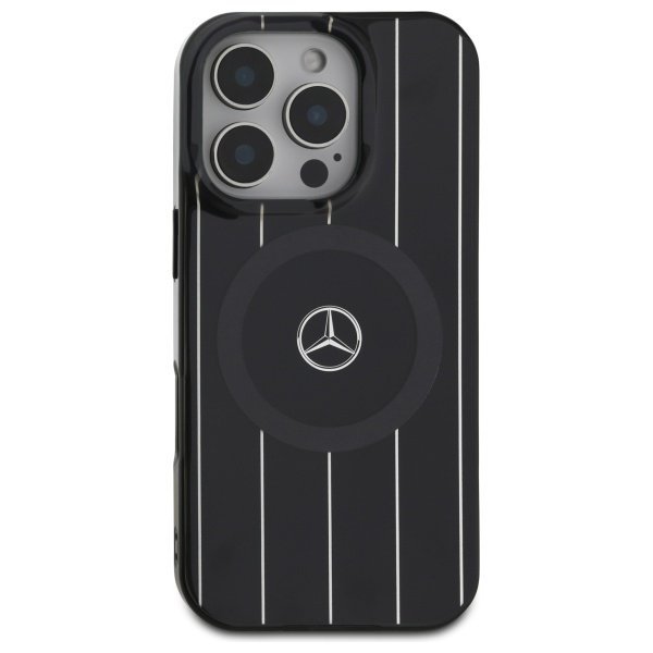 Mercedes MEHMP16L23HRSK iPhone 16 Pro 6.3&quot; czarny/black hardcase MB Double Layer Crossed Lines MagSafe