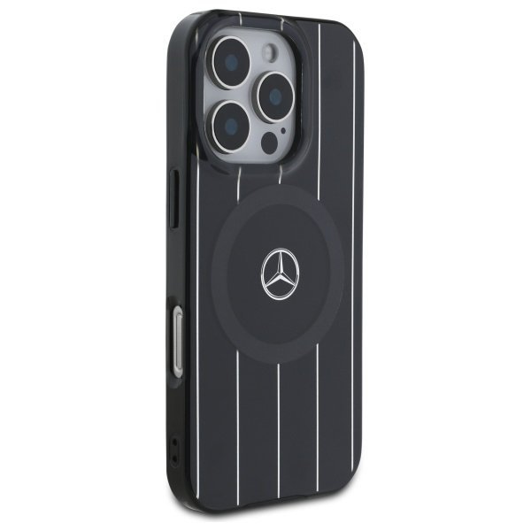 Mercedes MEHMP16L23HRSK iPhone 16 Pro 6.3&quot; czarny/black hardcase MB Double Layer Crossed Lines MagSafe