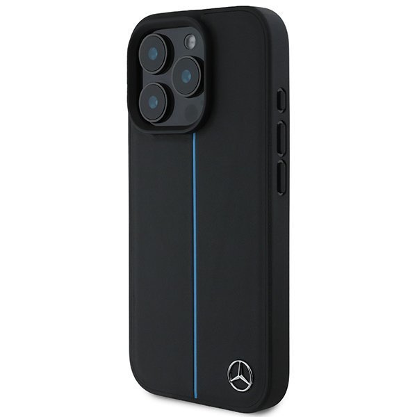 Mercedes MEHMP16X23RURBK iPhone16 Pro Max 6.9&quot; czarny/black hardcase MB Blue Line Leather MagSafe