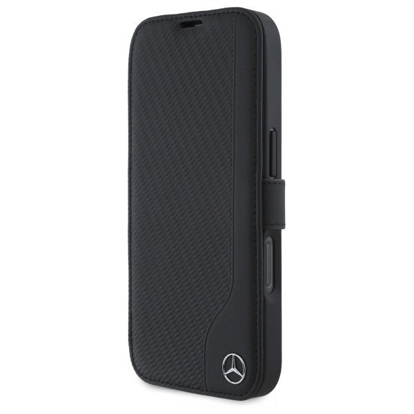 Mercedes MEBKP16S23RBGVK iPhone 16 6.1&quot;  czarny/black bookcase Leather Wood Imitation