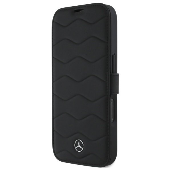 Mercedes MEBKP16X23RWRSK iPhone 16 Pro   Max 6.9&quot; czarny/black bookcase MB Waves Leather