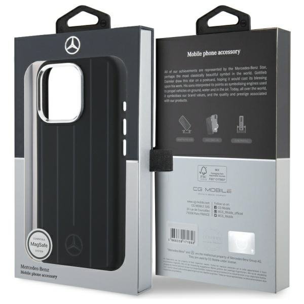 Mercedes MEHMP16L23SUVSK iPhone 16 Pro   6.3&quot; czarny/black hardcase Silicone Vertical Tonal Stripes MagSafe