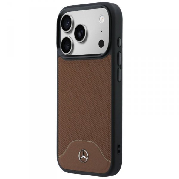 Etui Mercedes Leather Wood Effect and    Curve MagSafe do iPhone 17 Pro Max camel