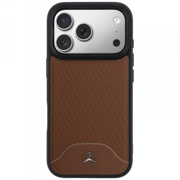 Etui Mercedes Leather Wood Effect and    Curve MagSafe do iPhone 17 Pro Max camel