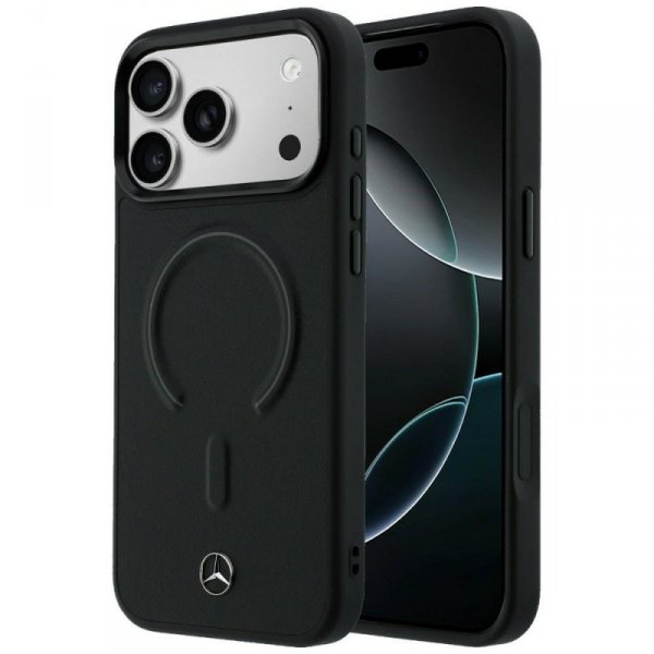 Etui Mercedes Leather 3D MagSafe do      iPhone 17 Pro Max czarny
