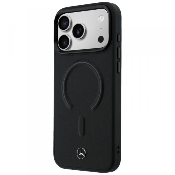 Etui Mercedes Leather 3D MagSafe do      iPhone 17 Pro Max czarny