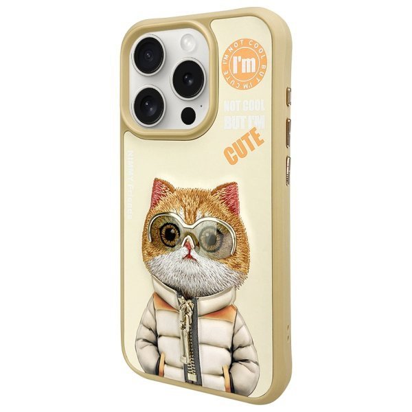 Nimmy etui iPhone 15 Pro 6.1&quot; khaki Cool&Cute 2.0 Cat