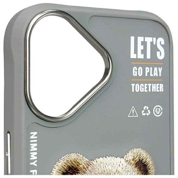 Nimmy etui iPhone 16 6.1&quot; szary/gray     Cool&Cute 2.0 Bear