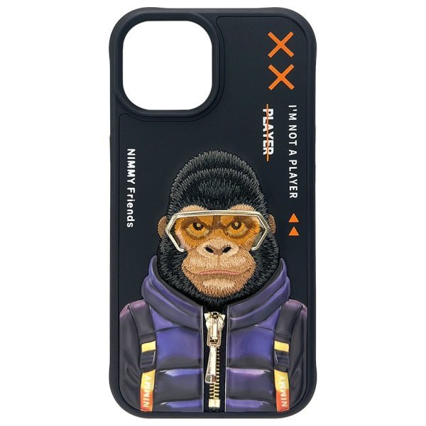 Nimmy etui iPhone 15 6.1&quot; czarny/black   Cool&Cute 2.0 Monkey