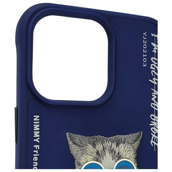 Nimmy etui iPhone 15 Pro Max 6.7&quot;        niebieski/blue Glasses Cool Cat
