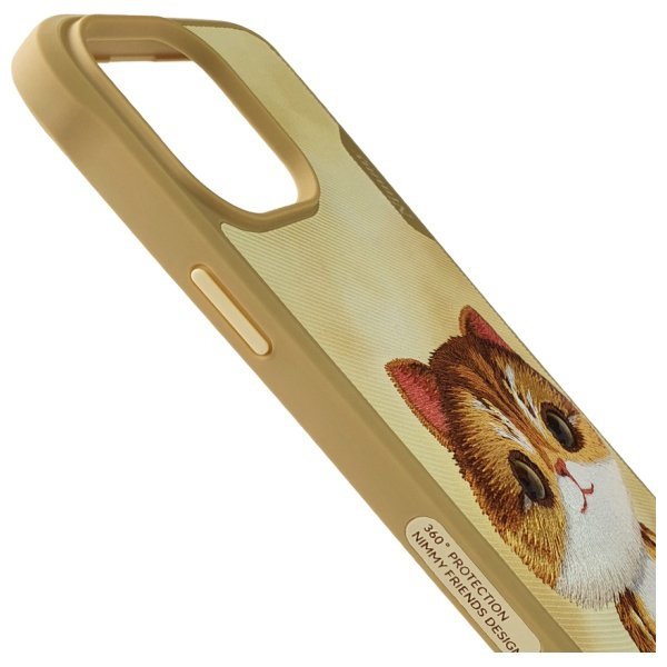 Nimmy etui iPhone 15 Pro 6.1&quot; khaki Big  Eyed Pet 2.0 Cat