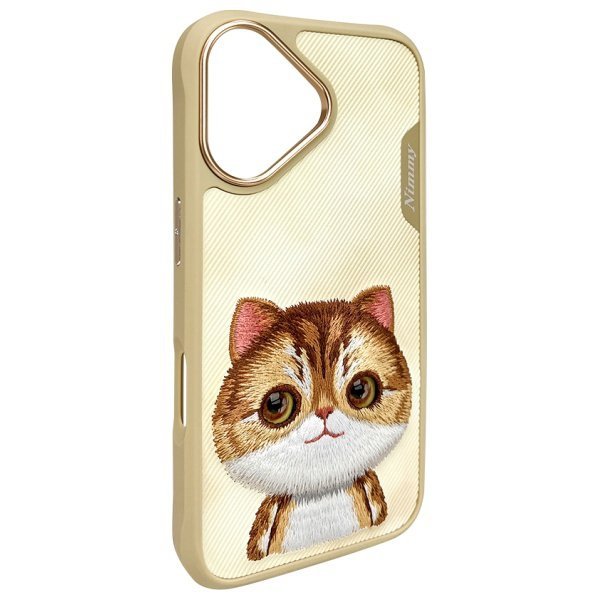 Nimmy etui iPhone 16 6.1&quot; khaki Big Eyed Pet 2.0 Cat
