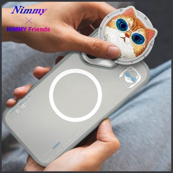 Etui Nimmy Glasses Cool Cat MagSafe do   iPhone 16 szary
