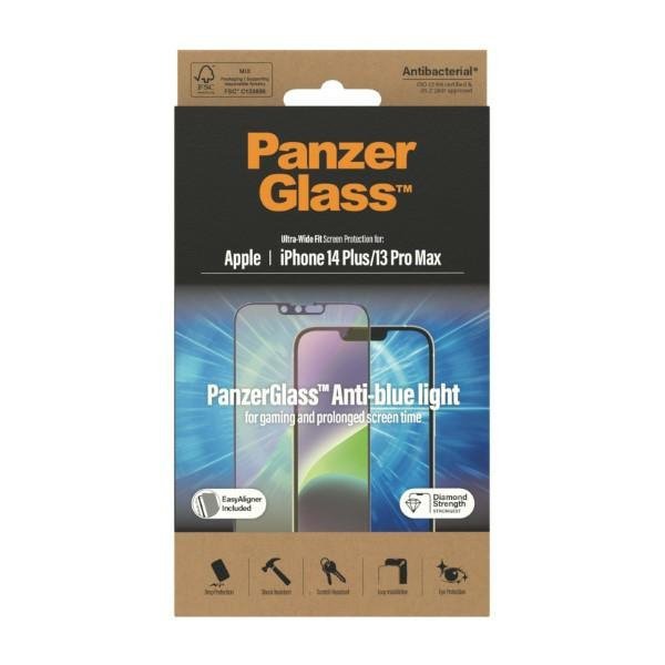 PanzerGlass Ultra-Wide Fit iPhone 14 Plus / 13 Pro Max 6,7&quot; Screen Protection Antibacterial Easy Aligner Included Anti-blue