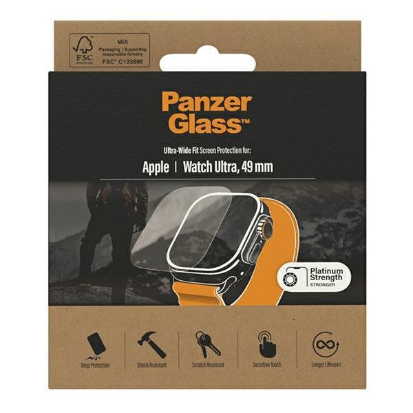 PanzerGlass Ultra-Wide Fit Apple Watch Ultra 49mm Screen Protection Platinium Strength 3680
