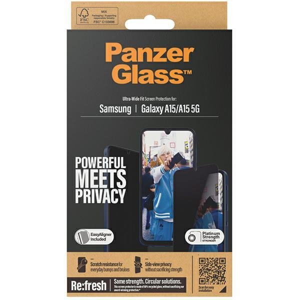 PanzerGlass Ultra-Wide Fit Sam A15 / A155G Privacy Screen Protection Easy Aligner Included P7349