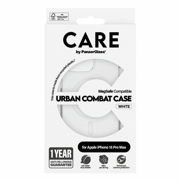 Etui CARE by PanzerGlass Flagship Urban  Combat Case iPhone 15 Pro Max 6,7&quot; MagSafe biały/white 1420