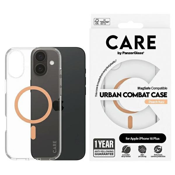Etui CARE by PanzerGlass Flagship Case   iPhone 16 Plus 6,7&quot; brzoskwiniowy/peachy MagSafe 1375