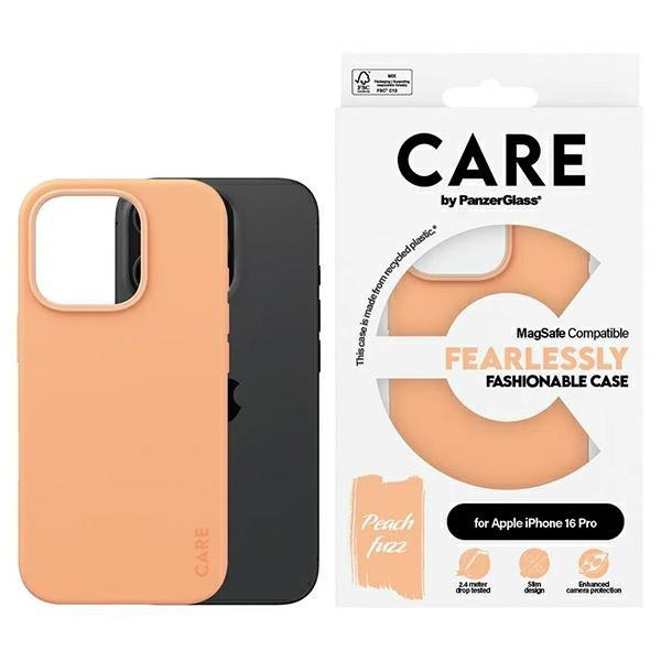 Etui CARE by PanzerGlass Fashion Case    iPhone 16 Pro 6.3&quot; brzoskwiniowy/peachy MagSafe 1390