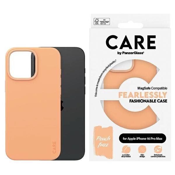 Etui CARE by PanzerGlass Fashion Case    iPhone 16 Pro Max 6.9&quot; brzoskwiniowy/peachy MagSafe 1392