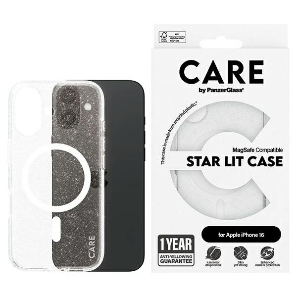 Etui CARE by PanzerGlass Flagship Star   Lit Case iPhone 16 6,1&quot; biały/white MagSafe 1341