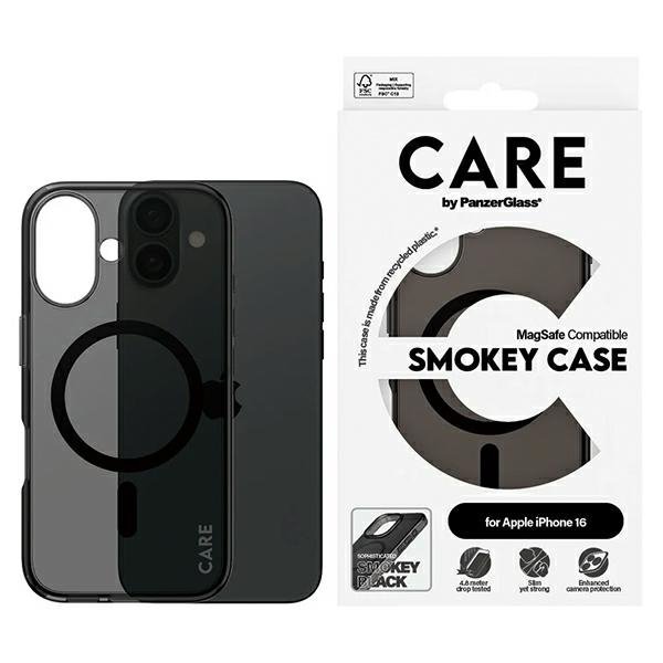 Etui CARE by PanzerGlass Flagship Case   iPhone 16 6.1&quot; dymny/smokey MagSafe 1349