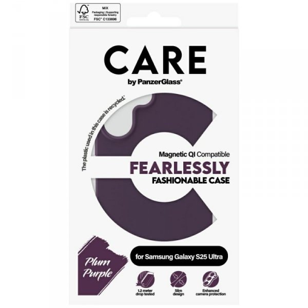 Etui CARE by PanzerGlass Fashion QI do   Samsung Galaxy S25 Ultra fioletowy