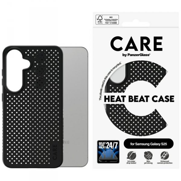Etui CARE by PanzerGlass Feature Heat    Beat do Samsung Galaxy S25 czarny