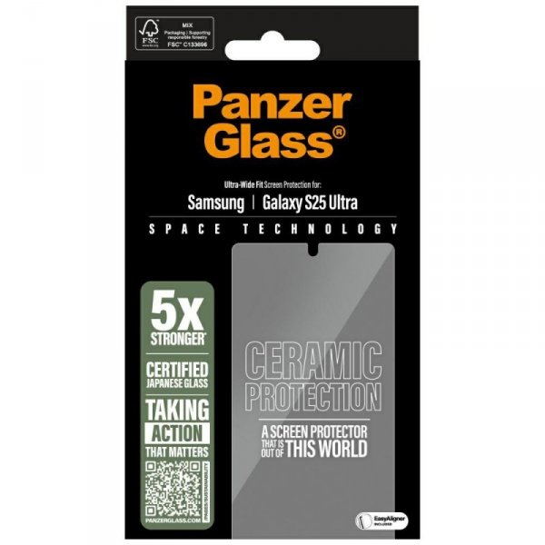 Szkło ceramiczne PanzerGlass Ultra-Wide  Fit do Samsung Galaxy S25 Ultra ceramic