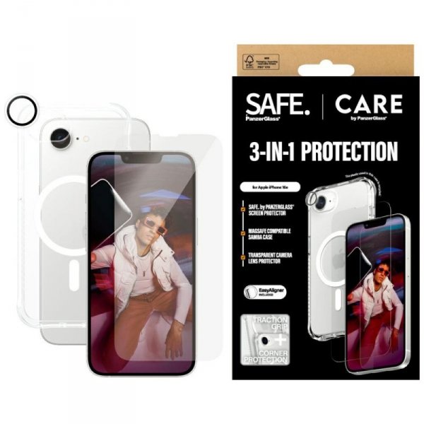 Zestaw ochronny CARE by PanzerGlass      Fashion 3w1 Etui+Szkło+Lens do iPhone 16E / 17E