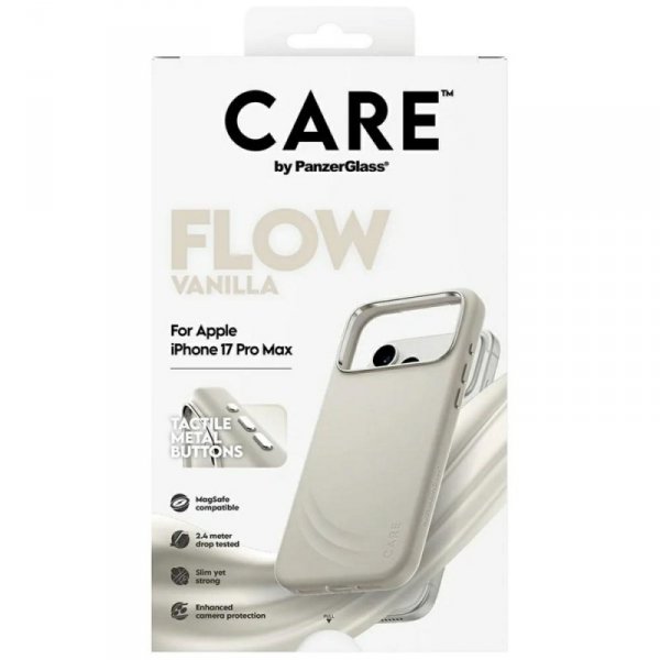 Etui CARE by PanzerGlass FLOW MagSafe do iPhone 17 Pro Max waniliowy