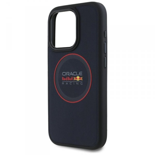 Red Bull RBHMP15L24PUILVR iPhone 15 Pro  6.1&quot; hardcase granatowy/navy Leather Red Ring MagSafe