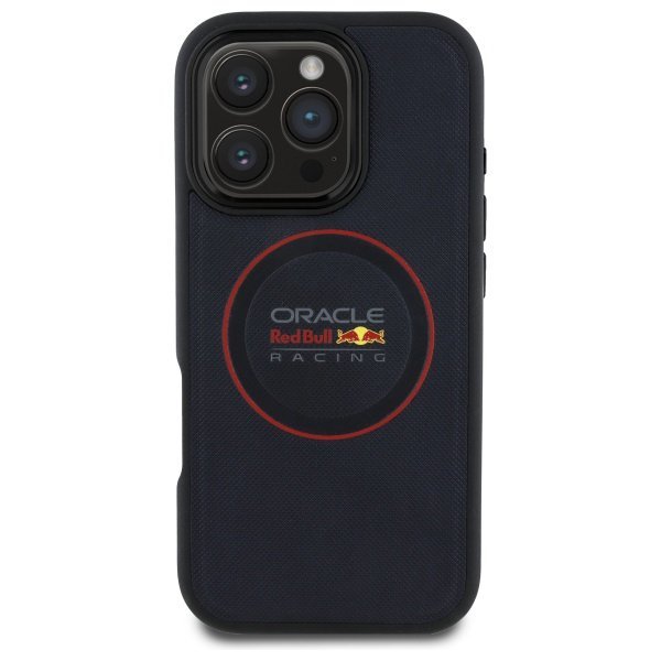 Red Bull RBHMP16L24PUILVR iPhone 16 Pro  6.3&quot; hardcase granatowy/navy Leather Red Ring MagSafe