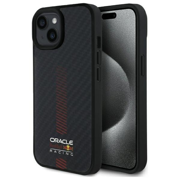 Red Bull RBHMP15S24CFGSMK iPhone 15 6.1&quot; hardcase czarny/black Carbon Fiber Power Bar MagSafe