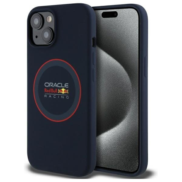 Red Bull RBHMP15S24SIILVR iPhone 15 6.1&quot; hardcase granatowy/navy Silicone Red Ring MagSafe