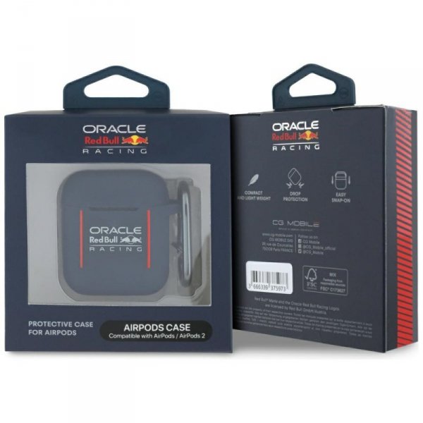 Etui Red Bull Silicone Logo & Lines do   AirPods 1 / 2 granatowy