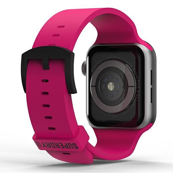 SuperDry Watchband Apple Watch 42/44/45 /49 mm Series 1/2/3/4/5/6/7/8/SE/SE2/Ultra/Ultra2 Silicone różowy/pink 41680